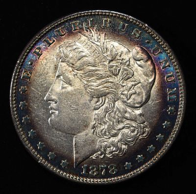 1878 8TF MORGAN DOLLAR. BID WITH SILVER CITY AUCTIONS ESTIMATE $700 - $800.