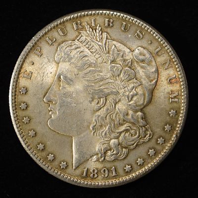 1891-S MORGAN DOLLAR. TOP RATED AUCTION HOUSE ESTIMATE $100 - $150.