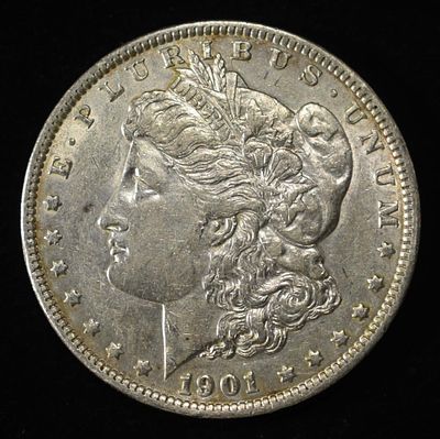 1901 MORGAN DOLLAR. BID WITH SILVER CITY AUCTIONS ESTIMATE $300 - $350.