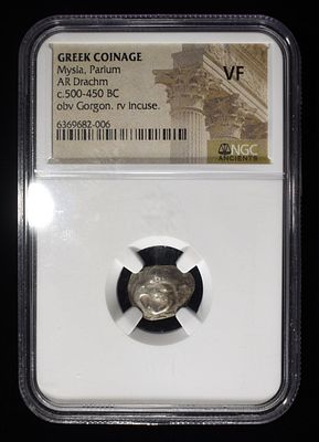 PARIUM, C.500-450 BC NGC VF. MYSIA, GREEK COINAGE, AR DRACHM ESTIMATE $360 - $410.