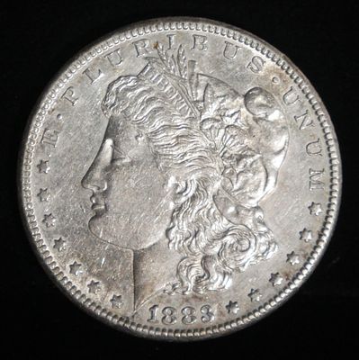 1883-S MORGAN DOLLAR AU. LEADERS IN ON-LINE AUCTIONS ESTIMATE $200 - $250.
