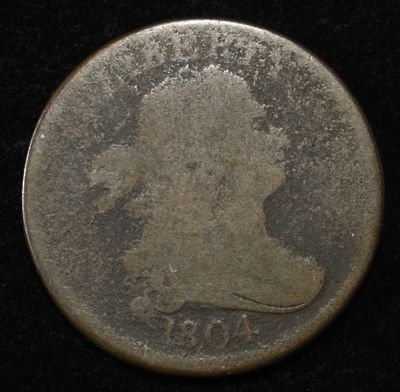 1804 DRAPED BUST HALF CENT. WEEKLY COIN & CURRENCY AUCTIONS ESTIMATE $200 - $250.