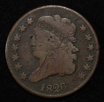 1826 CLASSIC HEAD HALF CENT. TOP RATED AUCTION HOUSE ESTIMATE $90 - $130.