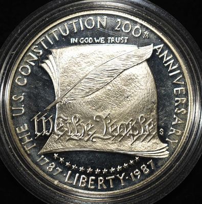 1987-S $1 COMMEM CONSTITUTION BICENTENNAL PR DCAM. WEEKLY COIN & CURRENCY AUCTIONS ESTIMATE $140 