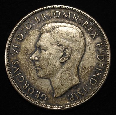 1937 ONE CROWN STERLING .905 OZT. WEEKLY COIN & CURRENCY AUCTIONS ESTIMATE $90 - $120.