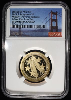 2021-S SACAGAWEA DOLLAR NGC PF70 ULTRA CAMEO. MILITARY - ADVANCE RELEASES WEEKLY COIN & CURRENCY 