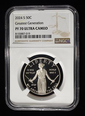 2024-S 50C COMMEM GREATEST GENERATION NGC PF70. ULTRA CAMEO BID WITH SILVER CITY AUCTIONS 