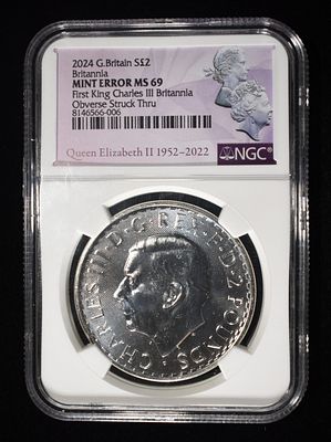 2024 G.BRITAIN BRITANNIA NGC MINT ERROR MS69. LEADERS IN ON-LINE AUCTIONS ESTIMATE $180 - $220.