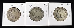 1917, 1918 & 1919 WALKING LIBERTY HALF DOLLAR. BID WITH SILVER CITY AUCTIONS ESTIMATE $120 - $160.Image - 1