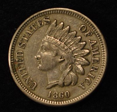 1860 INDIAN HEAD CENT XF. BID WITH SILVER CITY AUCTIONS ESTIMATE $170 - $220.