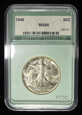 1946 WALKING LIBERTY HALF DOLLAR NTC SUPERB GEM BU. CHECK OUT OUR UPCOMING AUCTIONS ESTIMATE 