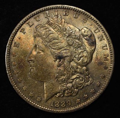 1889 MORGAN DOLLAR BU COLOR. TOP RATED AUCTION HOUSE ESTIMATE $100 - $130.