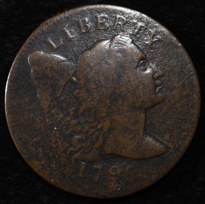 1796 LIBERTY CAP LARGE CENT F/VF. LEADERS IN ON-LINE AUCTIONS ESTIMATE $2300 - $2800.