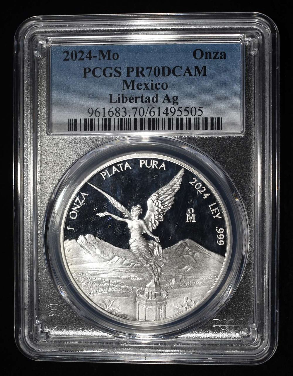 2024 MEXICO 1 OZ .999 SILVER ROUND PCGS PR70DCAM. TOP RATED AUCTION HOUSE ESTIMATE $120 - $170.