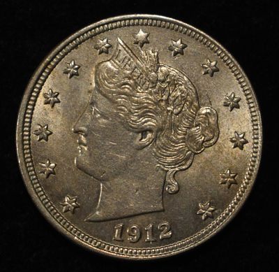 1912 LIBERTY NICKEL CH BU. LEADERS IN ON-LINE AUCTIONS ESTIMATE $130 - $150.