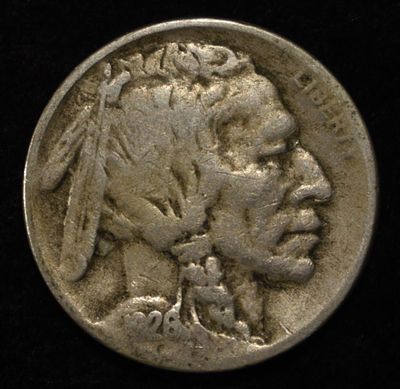 1926-S BUFFALO NICKEL F/VF. BID WITH SILVER CITY AUCTIONS ESTIMATE $130 - $150.