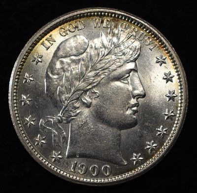 1900 BARBER HALF DOLLAR CH BU. WEEKLY COIN & CURRENCY AUCTIONS ESTIMATE $800 - $900.