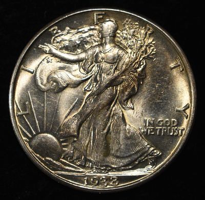 1938-D WALKING LIBERTY HALF CH/GEM BU. CHECK OUT OUR UPCOMING AUCTIONS ESTIMATE $900 - $1000.