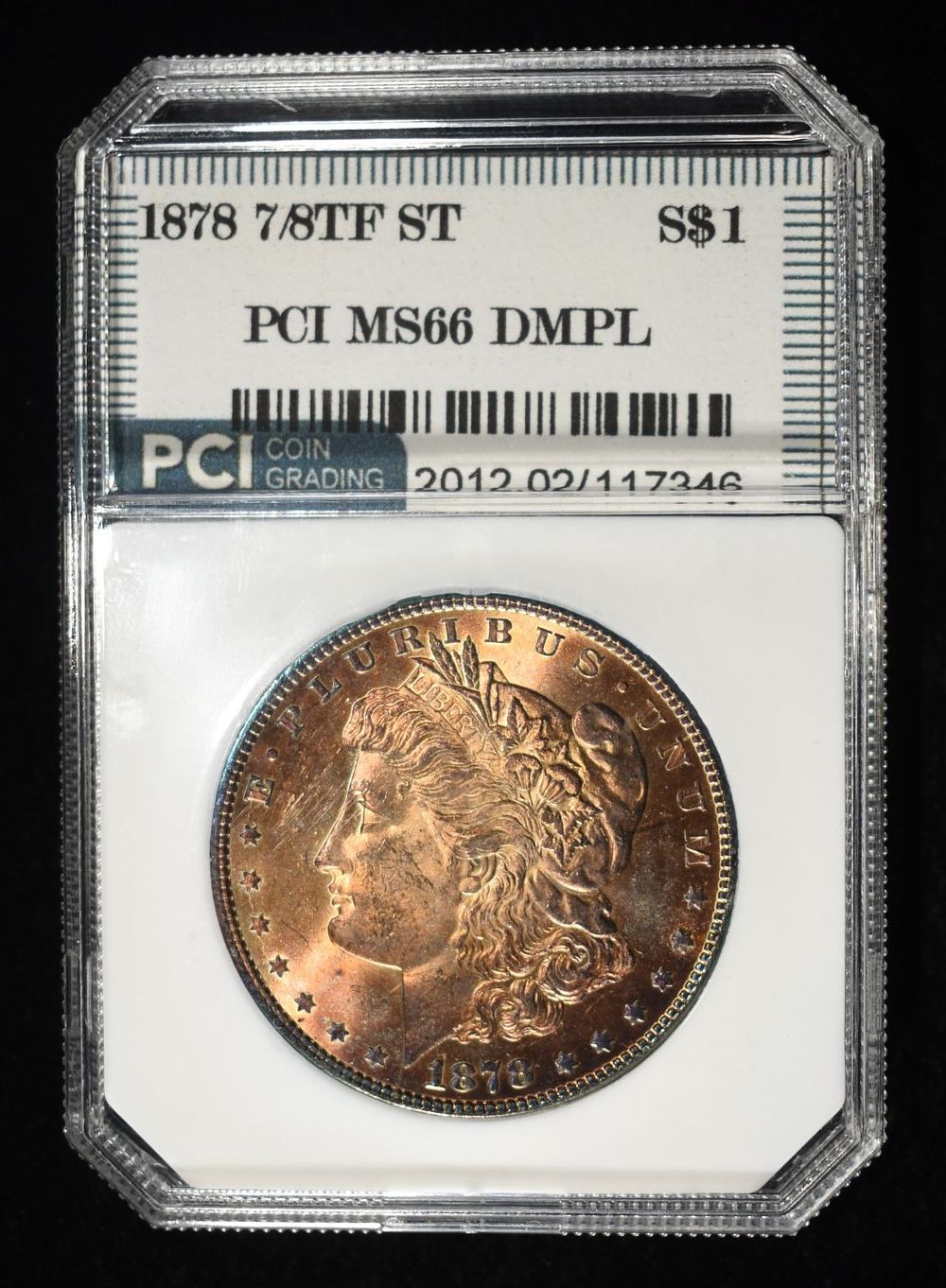 1878 7/8TF ST MORGAN DOLLAR PCI SUPERB GEM BU DMPL. BID WITH SILVER CITY AUCTIONS ESTIMATE 