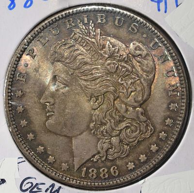 1886 MORGAN DOLLAR GEM ORIG UNC. WEEKLY COIN & CURRENCY AUCTIONS ESTIMATE $210 - $260.