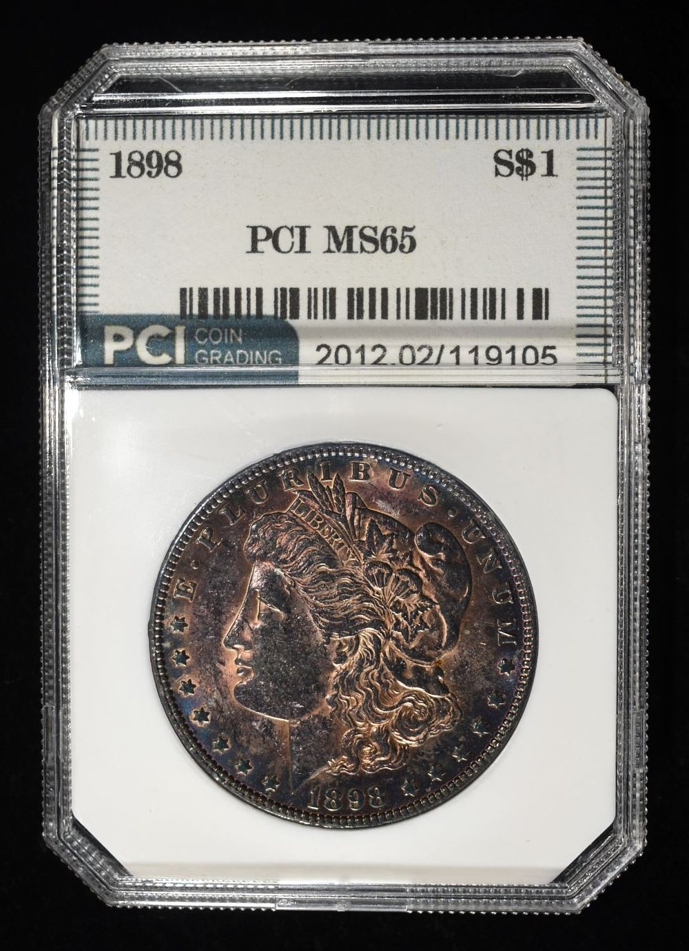 1898 MORGAN DOLLAR PCI GEM BU. WEEKLY COIN & CURRENCY AUCTIONS ESTIMATE $150 - $200.