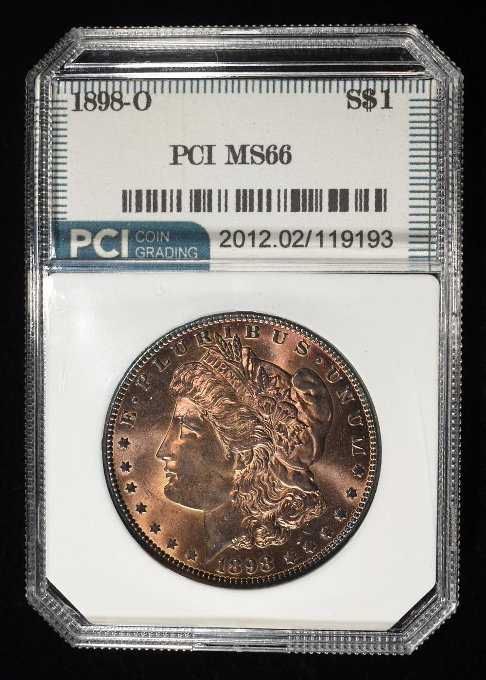 1898-O MORGAN DOLLAR PCI SUPERB GEM BU. CHECK OUT OUR UPCOMING AUCTIONS ESTIMATE $210 - $260.