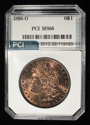 1898-O MORGAN DOLLAR PCI SUPERB GEM BU. CHECK OUT OUR UPCOMING AUCTIONS ESTIMATE $210 - $260.