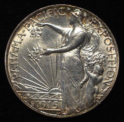 1915-S PANAMA-PACIFIC 50C GEM ORIG UNC. CHECK OUT OUR UPCOMING AUCTIONS ESTIMATE $2300 - $2800.