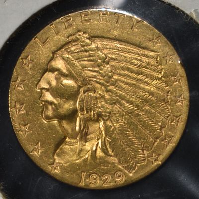 1929 $2.50 INDIAN GOLD CH BU. BID WITH SILVER CITY AUCTIONS ESTIMATE $925 - $1150.