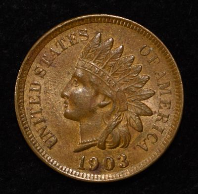 1903 INDIAN CENT CH BU. WEEKLY COIN & CURRENCY AUCTIONS ESTIMATE $100 - $130.