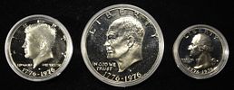 1776-1976 3-COIN PROOF SET. BID WITH SILVER CITY AUCTIONS ESTIMATE $75 - $100.Image - 1