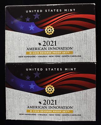 (2) 2021 AMERICAN INNOVATION $1 REV PR SET. CHECK OUT OUR UPCOMING AUCTIONS ESTIMATE $80 - $120.