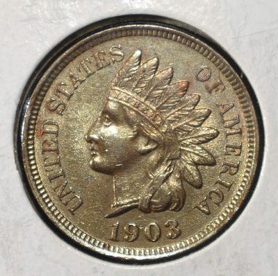 1903 INDIAN CENT BROWN UNC. BID WITH SILVER CITY AUCTIONS ESTIMATE $60 - $80.