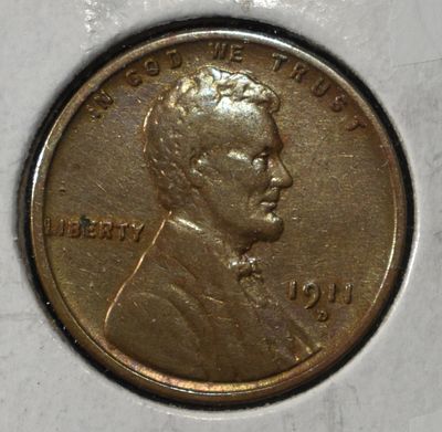1911-D WHEAT CENT XF/AU. TOP RATED AUCTION HOUSE ESTIMATE $75 - $100.