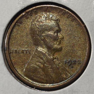 1922-D WHEAT CENT AU. TOP RATED AUCTION HOUSE ESTIMATE $75 - $100.