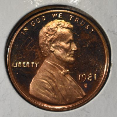 1981-S MEMORIAL CENT GEM PROOF. TOP RATED AUCTION HOUSE ESTIMATE $50 - $70.