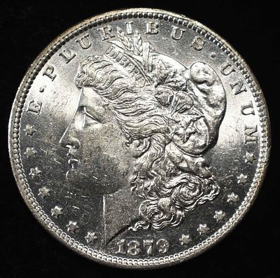 1879-O MORGAN DOLLAR CH BU. CHECK OUT OUR UPCOMING AUCTIONS ESTIMATE $500 - $600.
