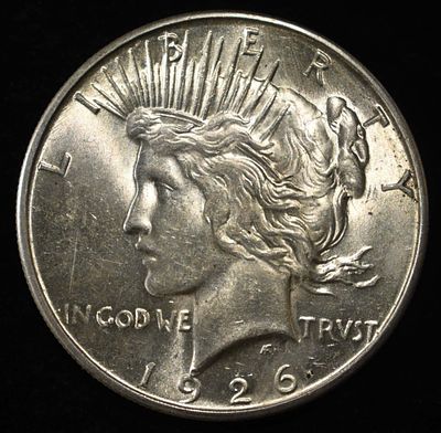 1926-S PEACE DOLLAR CH BU. CHECK OUT OUR UPCOMING AUCTIONS ESTIMATE $200 - $250.