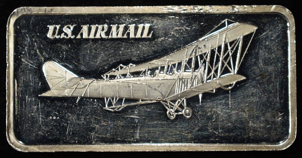 WORLD OF FLIGHT 1 OZ .999 SILVER BAR. TOP RATED AUCTION HOUSE ESTIMATE $100 - $150.