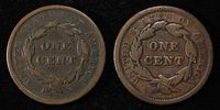 (2) 1842 BRAIDED HAIR LARGE CENTS. BID WITH SILVER CITY AUCTIONS ESTIMATE $80 - $120.Image - 1