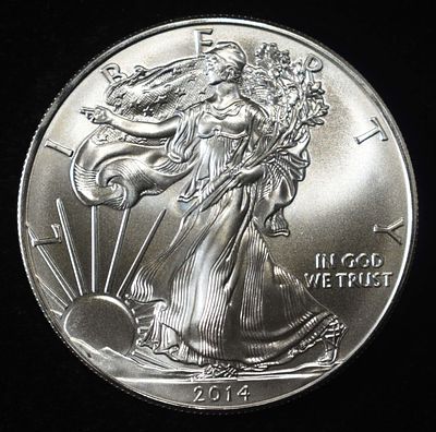 2014 AMERICAN SILVER EAGLE. BID WITH SILVER CITY AUCTIONS ESTIMATE $130 - $180.