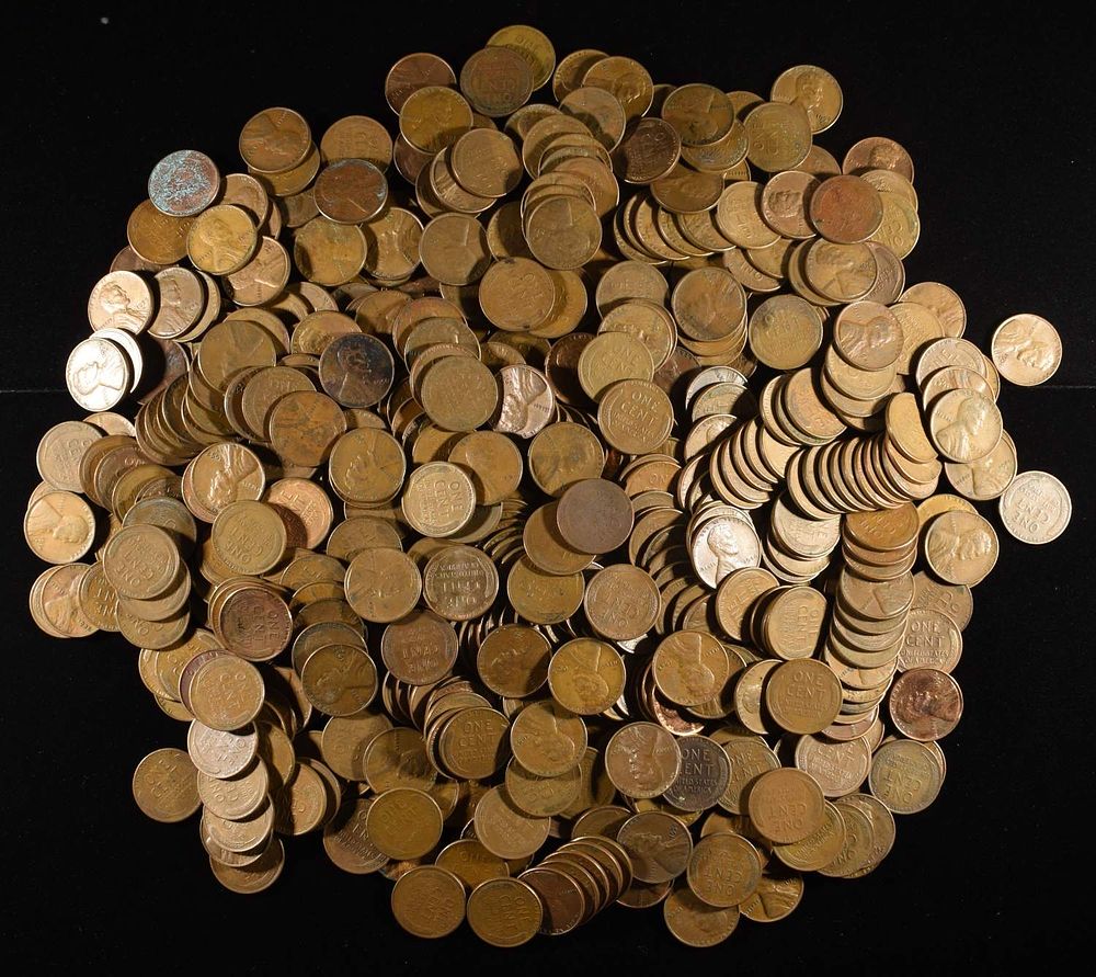(500) WHEAT CENTS: MIXED DATES. LEADERS IN ON-LINE AUCTIONS ESTIMATE $80 - $100.