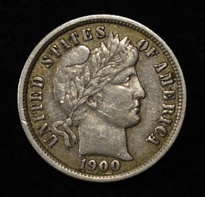 1900 BARBER DIME XF/U. CHECK OUT OUR UPCOMING AUCTIONS ESTIMATE $75 - $100.