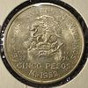 1952 FIVE PESOS 72% SILVER. BID WITH SILVER CITY AUCTIONS ESTIMATE $75 - $100.Image - 1