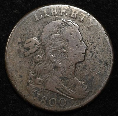 1800 DRAPED BUST LARGE CENT F/VF. WEEKLY COIN & CURRENCY AUCTIONS ESTIMATE $420 - $470.