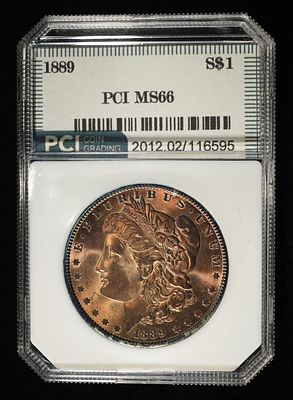 1889 MORGAN DOLLAR PCI SUPERB GEM BU. LEADERS IN ON-LINE AUCTIONS ESTIMATE $280 - $330.