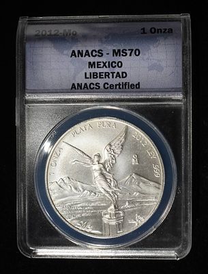 2012-MO MEXICO LIBERTAD ANACS MS70. BID WITH SILVER CITY AUCTIONS ESTIMATE $100 - $150.
