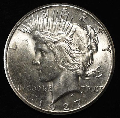 1927 PEACE DOLLAR BU. BID WITH SILVER CITY AUCTIONS ESTIMATE $200 - $250.