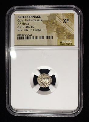 510-480 BC CARLA, HALICARNASSUS NCG XF. TOP RATED AUCTION HOUSE ESTIMATE $200 - $250.