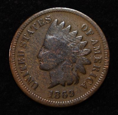 1869 INDIAN CENT VG. LEADERS IN ON-LINE AUCTIONS ESTIMATE $130 - $150.